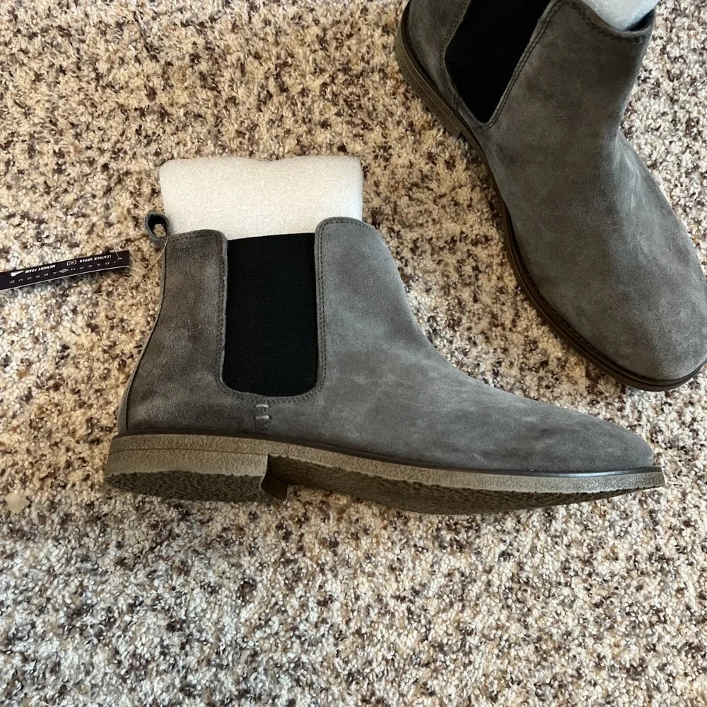 Joseph Abboud Mens‎ Daniel Chelsea Boot Size 12 Gray Genuine Suede New